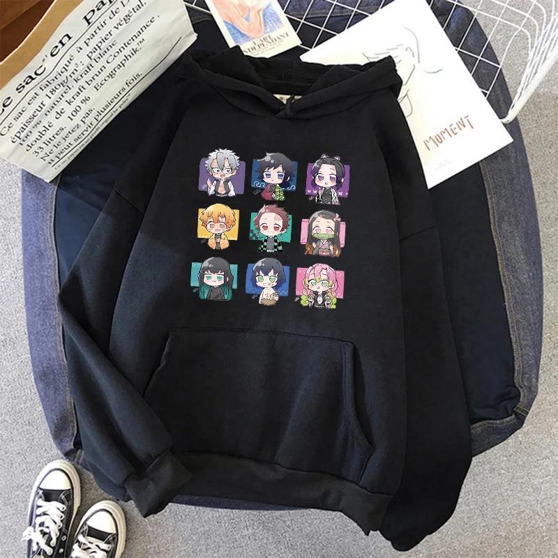 New Kimetsu No Yaiba Sweatshirt Manga Demon Slayer Hoodies Harajuku Anime Japanese Kawaii Hoodie Cartoon Tanjiro Kamado Nezuko