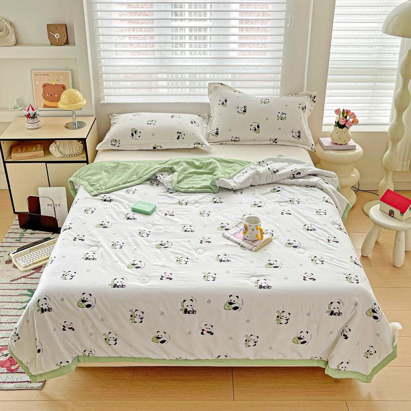 Class A Washed Cotton Soybean Fiber Gauze Quilt - Double Layer Summer Cool, Machine Washable