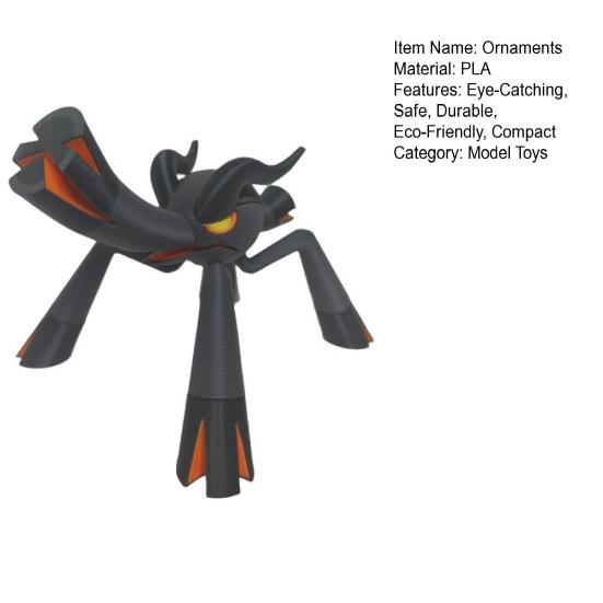 DYS 3D Printed Firekind Insect Figurine, Game Collectible Ornament with Classic Orange & Black Paint Barrel Details, Desktop Decor Statue for