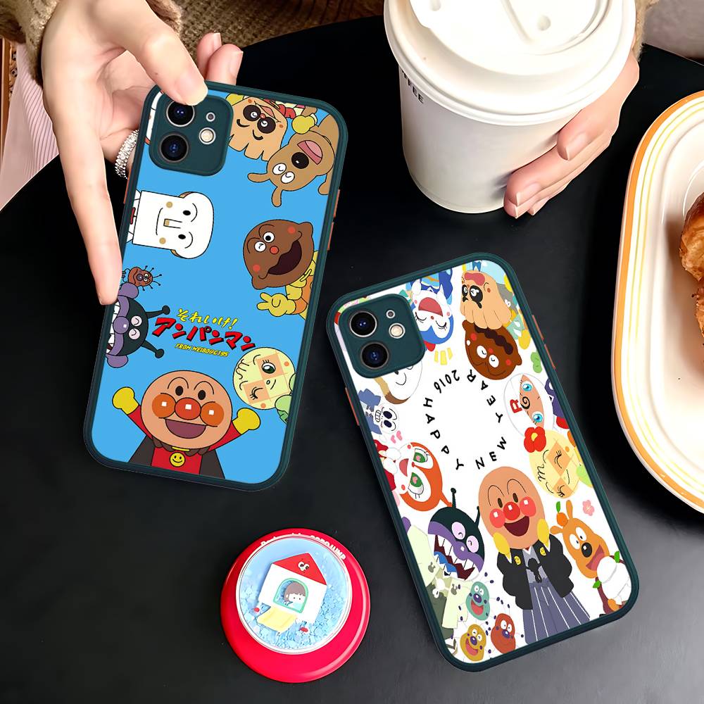 Cartoon Cute Fashion A-anpanmanes Matte Transparent Phone Cover For IPhone Case 16 15 14 13 12 11 Pro Max X XS Max Plus