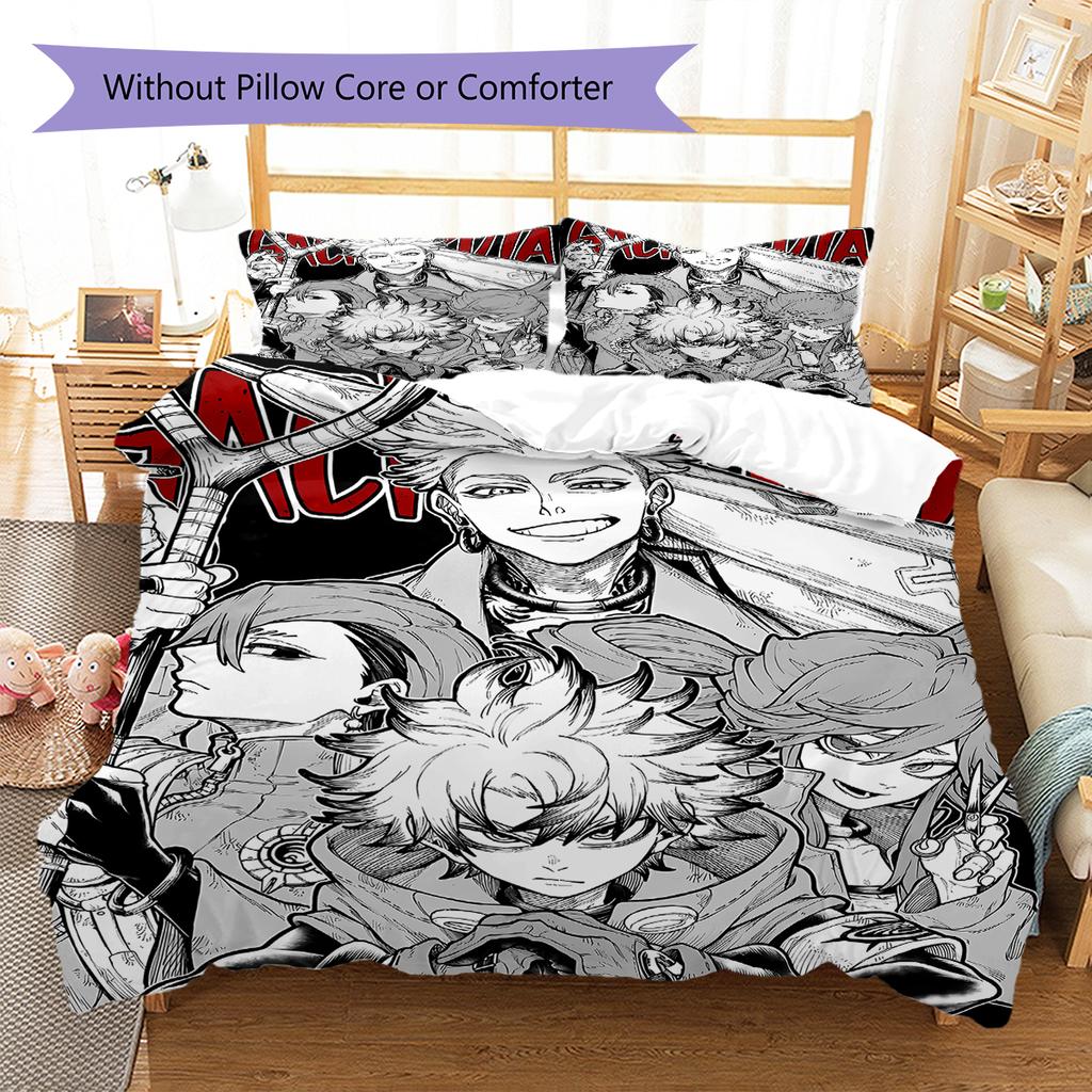 Gachiakuta Pattern Bedding,Quilt Set Quilt Cover Pillowcase Home Birthday Gift (1 * duvet cover + 2 * pillowcase, without core)