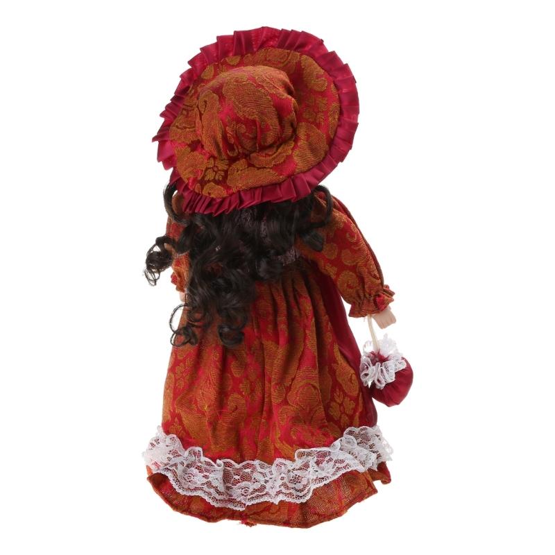 Collectible Victorian Doll Porcelain Doll Ceramic Female Doll Delicate Realistic Doll Desk Display Centerpieces