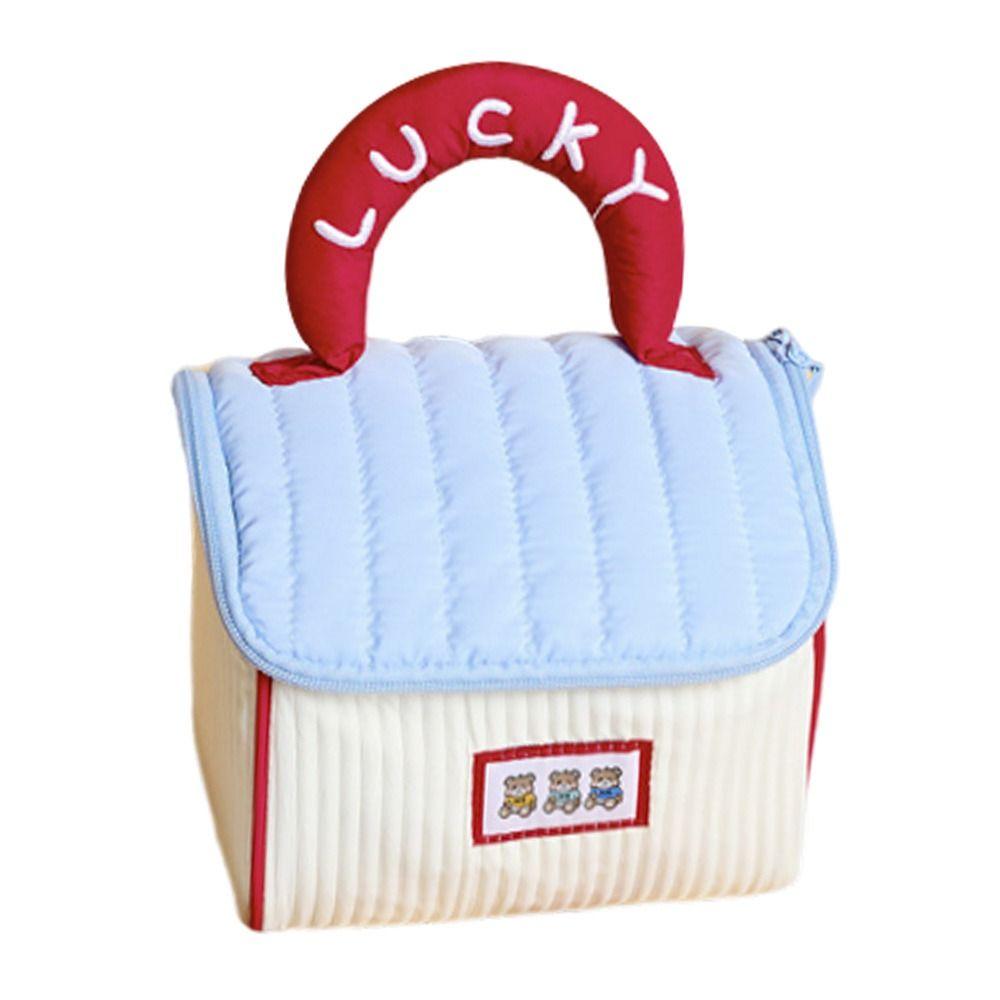 Easy to Carry Cartoon House Makeup Bag Thickened Soft Storage Bag Large Capacity Lightweight Wash Bag Leisure