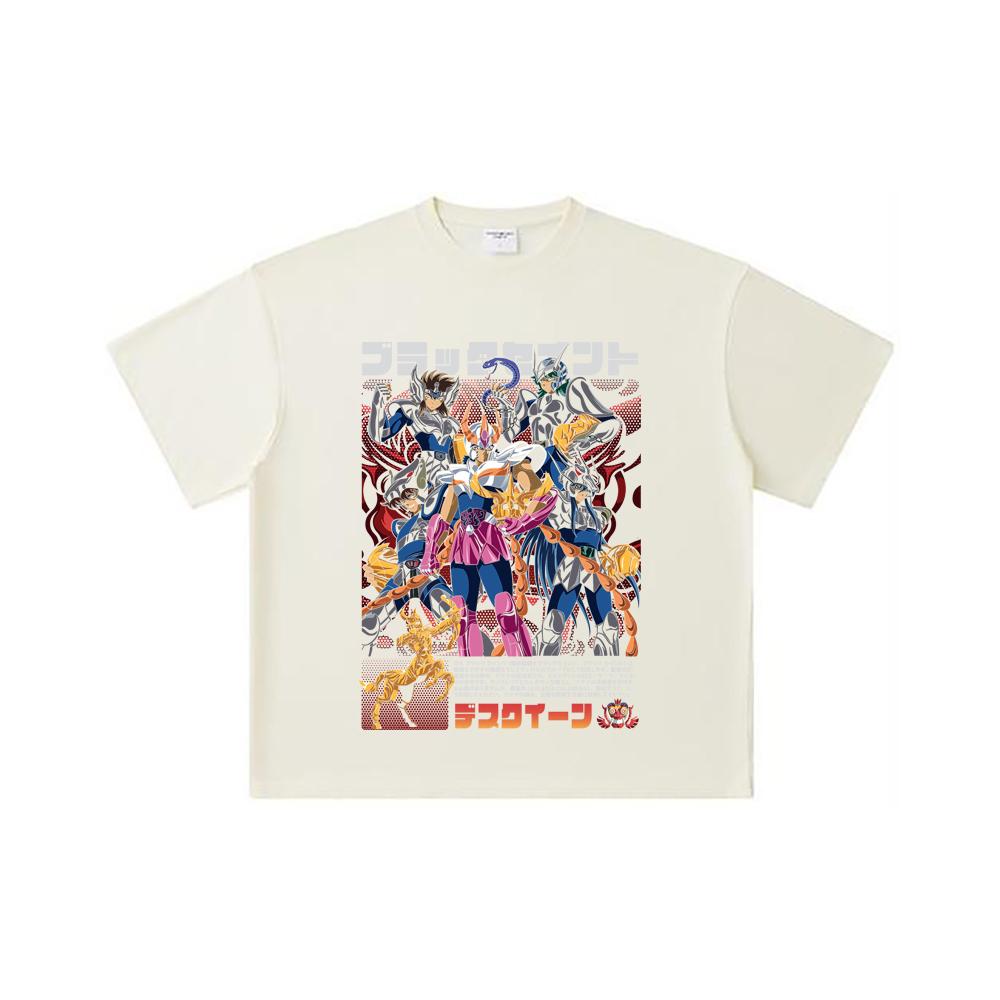 

260 GSM Double Yarn 32 Count 100% Cotton Saint Seiya V6 Fenix Print Unisex Heavy Cotton T Shirt S