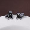 Black Chic Punk Bird Brooch With Creative Cartoon Design Eyecatching Decorative Alloy Pin All For