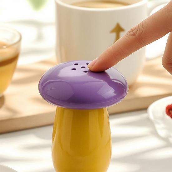 Dispensador de Palillos de Dientes con Forma de Hongo con Tapa Antipolvo Contenedor de Almacenamiento de Palillos para el Hogar y la Cocina Caja Decorativa para Guardar Palillos Tarro