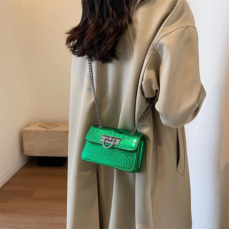 Chic Casual Chain Shoulder Bag Stylish Fashionable Small Square Pu Handbag For Women In Trendy Colors