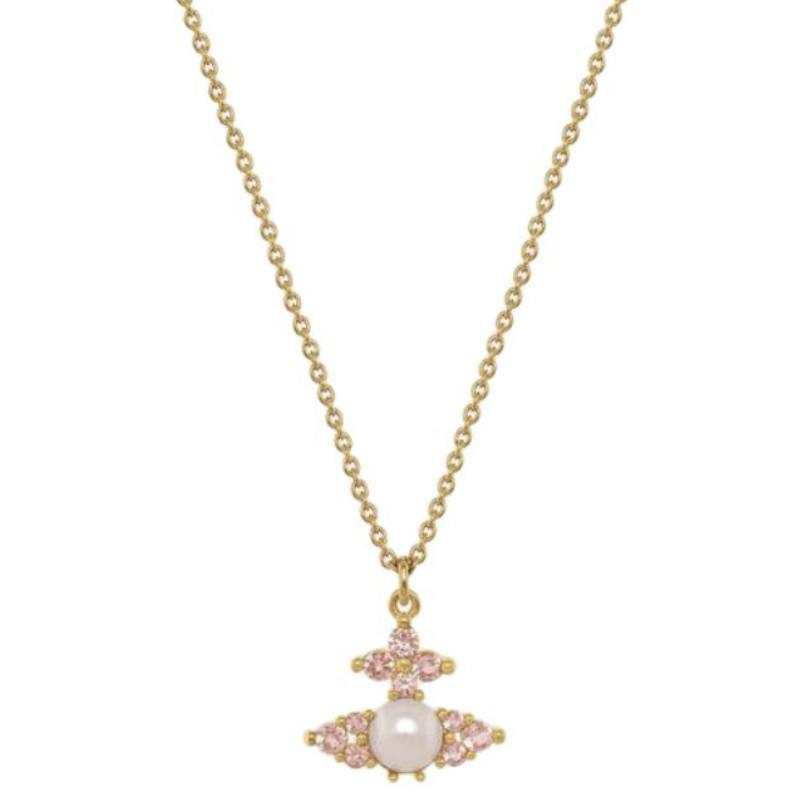 

Vivienne Westwood Feodora Pendant Fine Chain Brass 100% Brass Cubic Zirconia Glass-Based Pearl Necklace Women necklace Gold 630203EP-02R988-R988 Basic Packaging-Dust Bag+Box