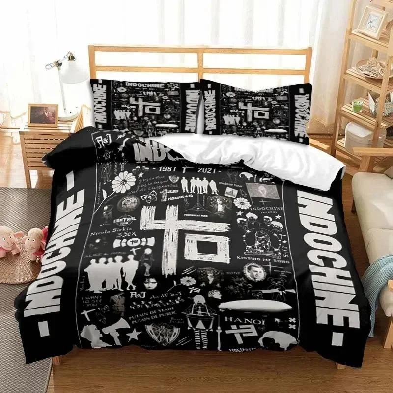 Comforter 3D Print Indochine Rock Logo Bedding Set Bedroom Soft Modern S Comefortable Kids And