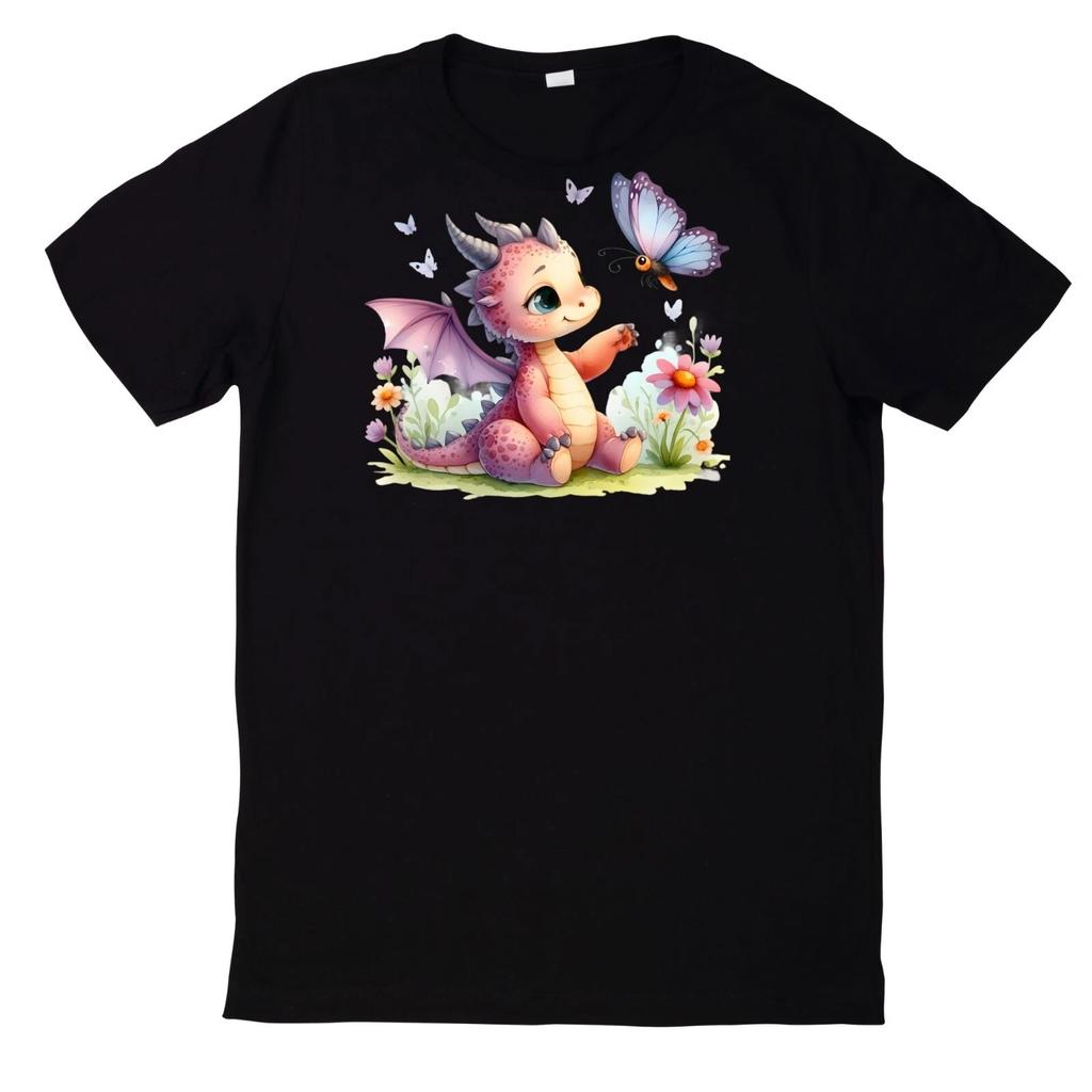 T-Shirt Niedlicher Babydrachen Motiv Baumwolle
