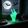 Window Sill Hand Figure, Seasonal Display Piece With Night Shine Finish, Stable Base, and Shelf to Corner Placement for Home or Party Use