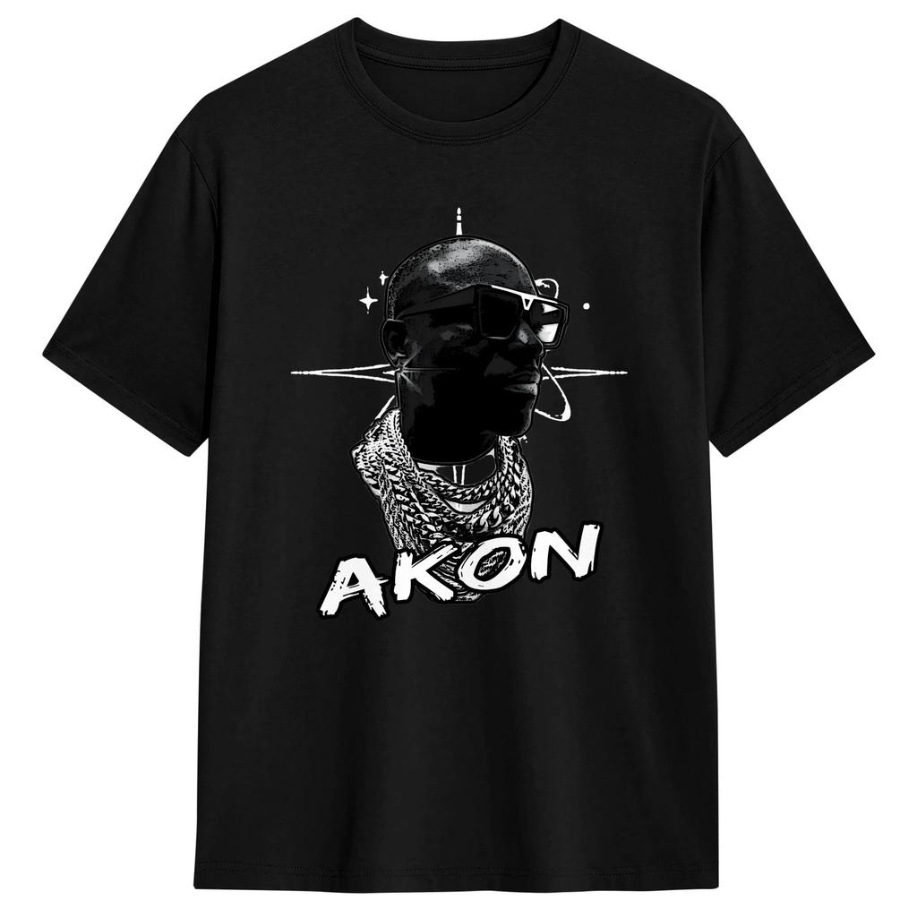 Unisexs Akon T Shirt Tour Pure Cotton Clothing Funny Short Sleeve O Neck Tees Plus Size TShirts
