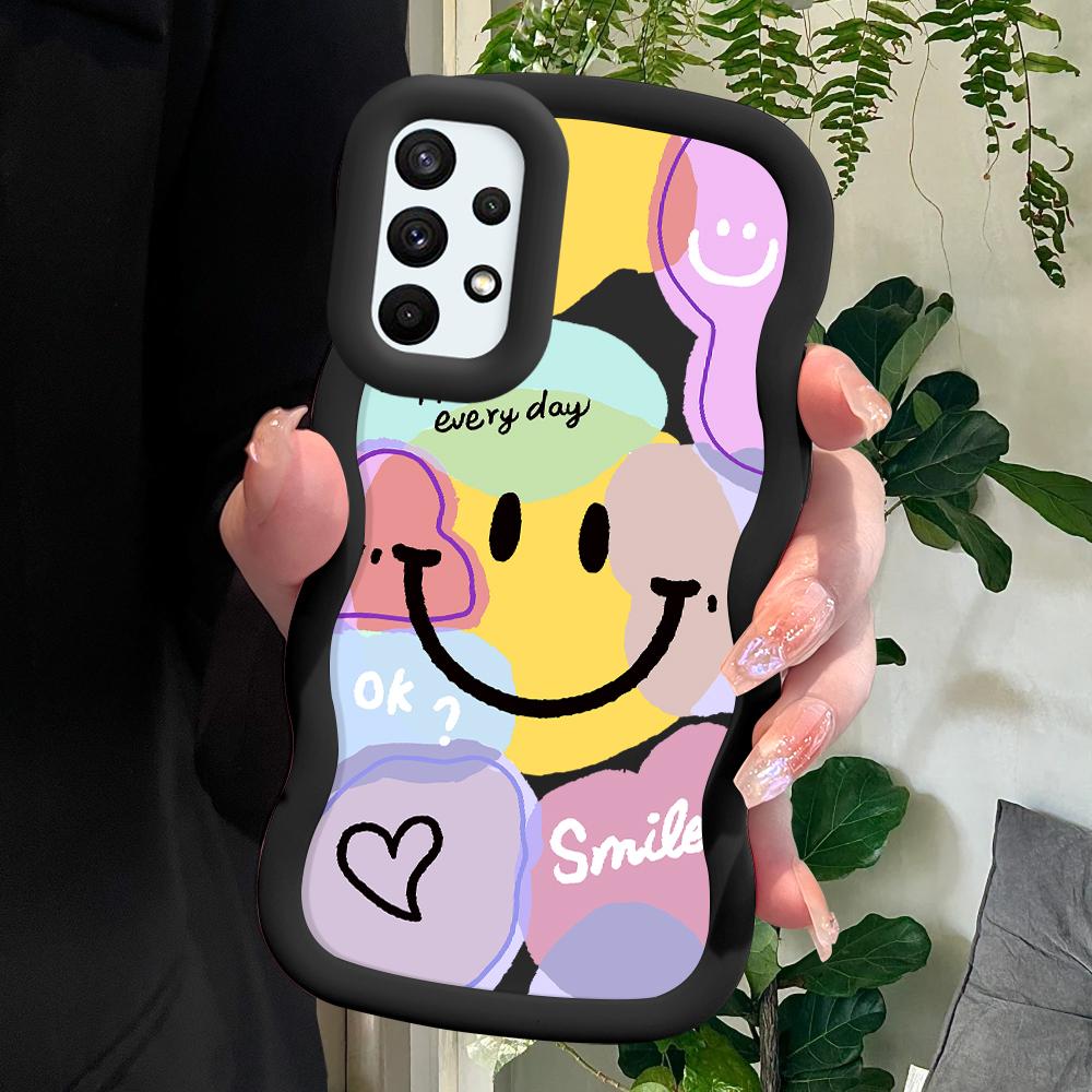 

Окрашенный узор Big Wave Edge Мягкий силиконовый материал Macaron чехол для телефона противоударный защитный резиновый чехол для Samsung Xiaomi Poco Redmi Redmi 14C 5G чёрный