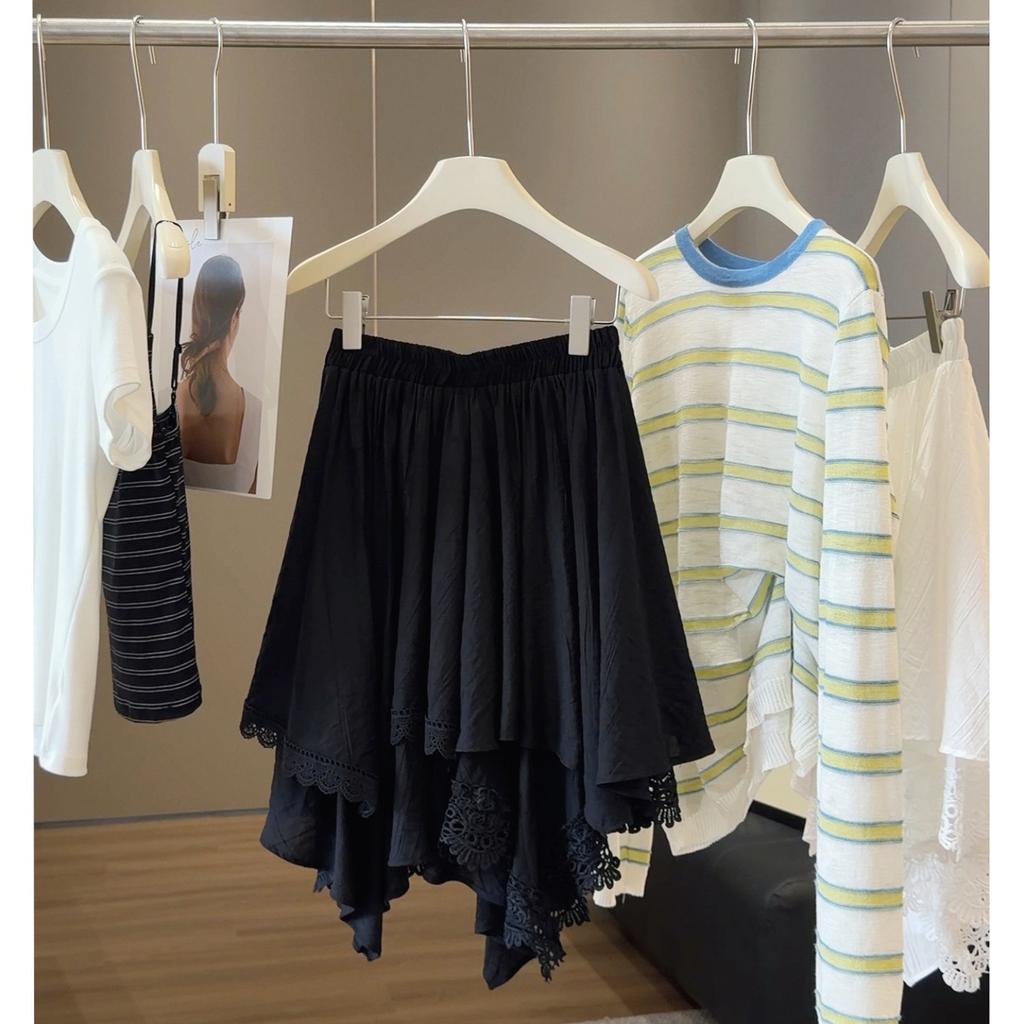 Women's High Waist A Line Mini Skirt Loose Fit Casual Solid Color Summer Skirt