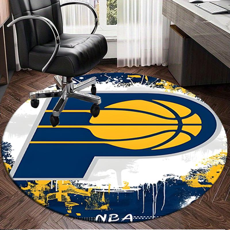 Basketball Pacers Neon Art Round Rug for Livingroom,Bedroom, Palyroom, Chair Rug, Area Rug, Circle Carpet, Large Size Fan Christmas Gift