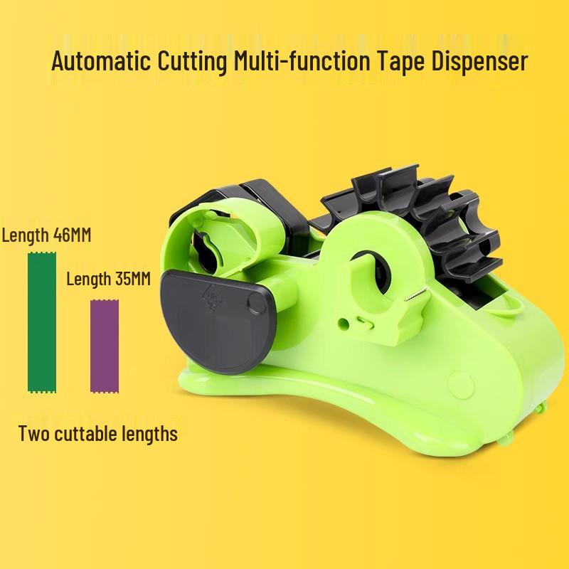 Large Multi-Functional Transparent Tape Dispenser and Cutter for Desktop Sealing and Stationery Use