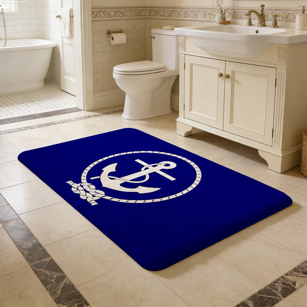 Retro Kreuzfahrtschiff Anker Fußmatten Rutschfest Wasserabsorbierend Langes Streifenkissen Schlafzimmer Matte Haushalts Teppiche