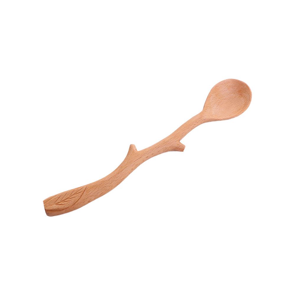 Branch Shape Long Handle Mixing Cooking Flatware Soup Spoon Wooden Spoon Stirring Spoon Kitchen Utensil