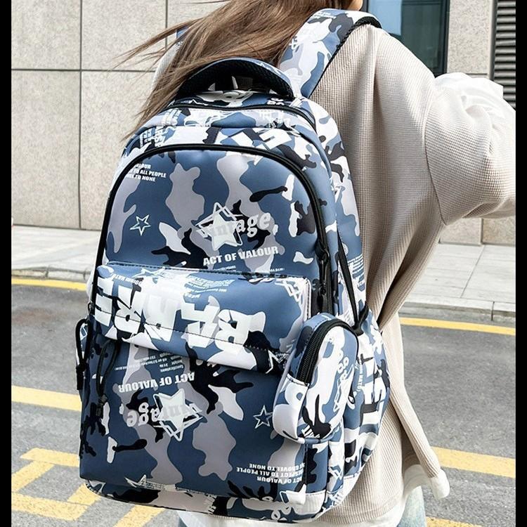 Schoolbag American Trendy Cool Sense Letter Graffiti Backpack Junior High School Student Party Class Holiday Travel Multi-compartment Backpack