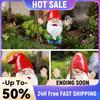 Garden Gnome Figurine Non-Fading Mini Dwarf Statue Weatherproof Outdoor Ornament for Flower Pot Decoration& Yard Display