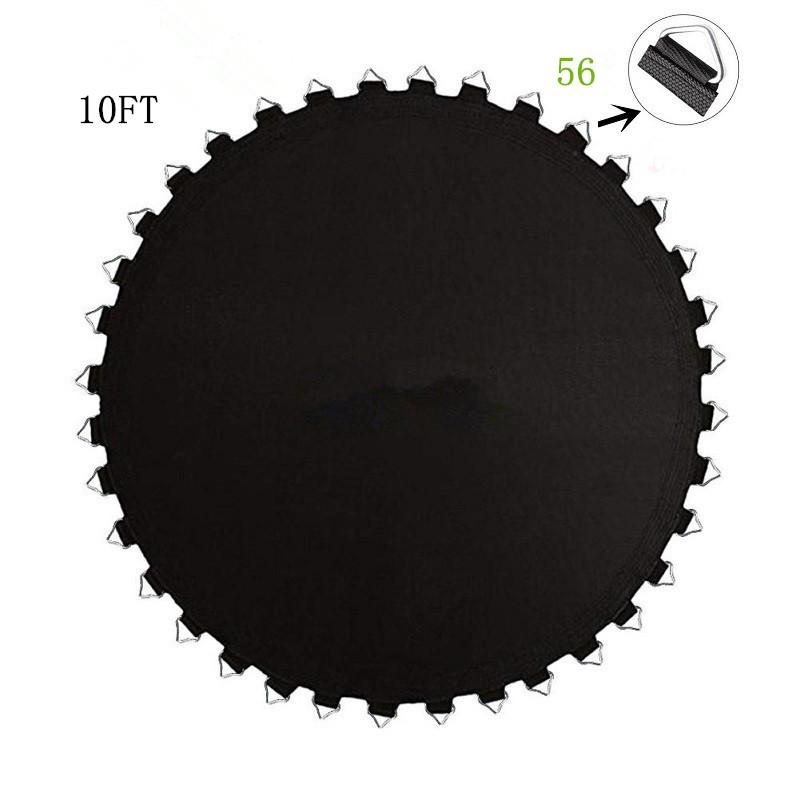 

10-футовый сменный коврик для батута, круглый тканевый коврик для прыжков на батуте на открытом воздухе 10ft 56 V-rings чёрный