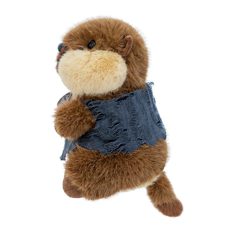 Super cute vest groundhog plush toy scratching doll doll children soothing doll home ornament