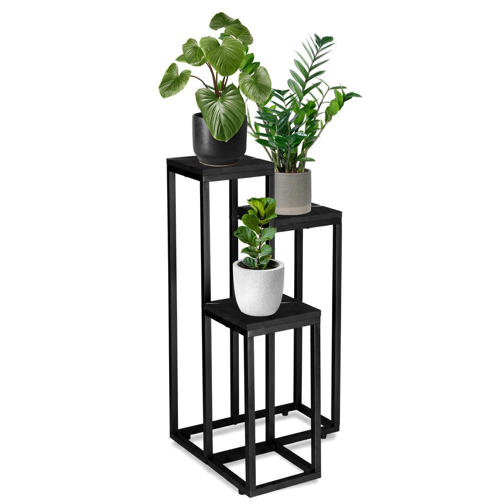 Black Marble Metal Standing Flower Stand for Flowers and Decorative Pots