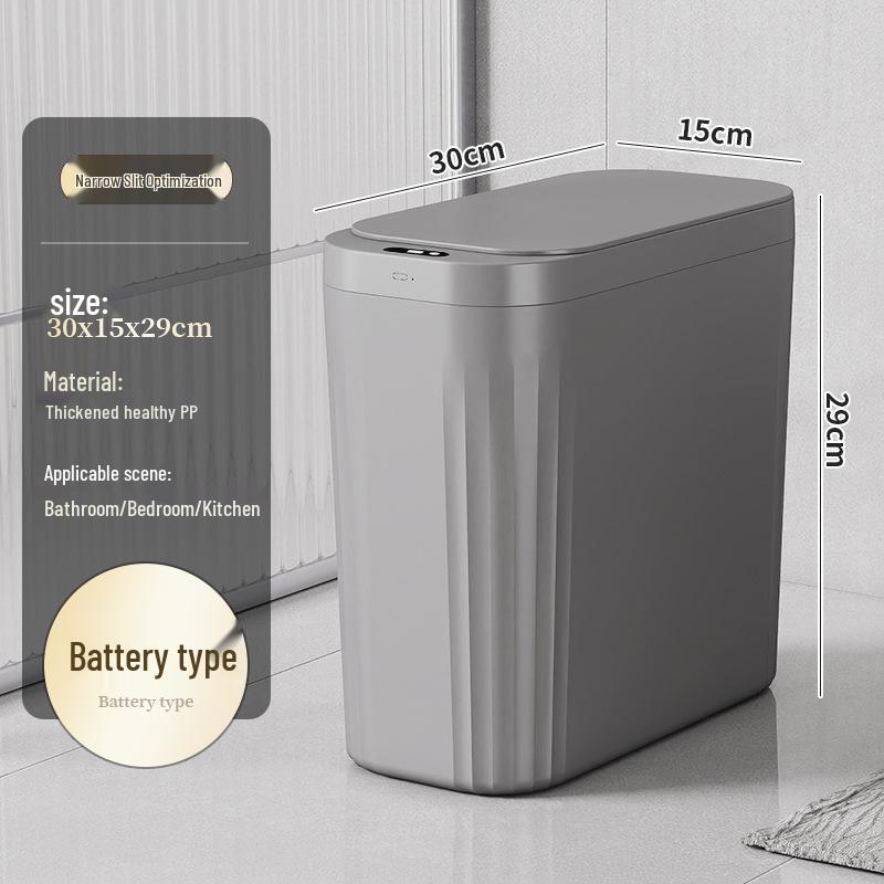 Smart Large-Capacity Trash Can with Lid for Bathroom, Toilet, Kitchen, and Living Room
