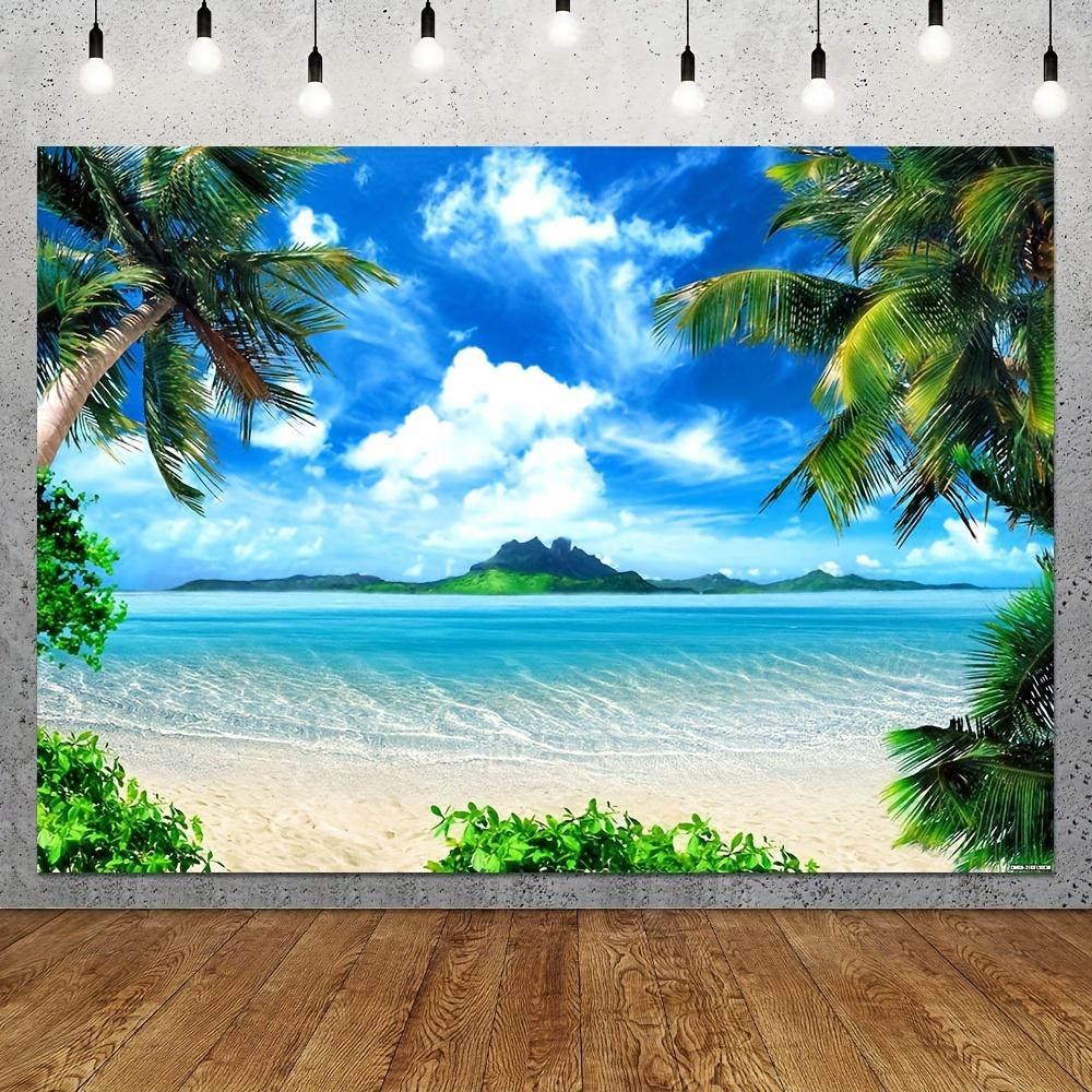 Sommer Strand-Thema Hintergrund Meeresufer Tropische Palme Fest Hintergrund Geburtstagsparty Dekoration Banner
