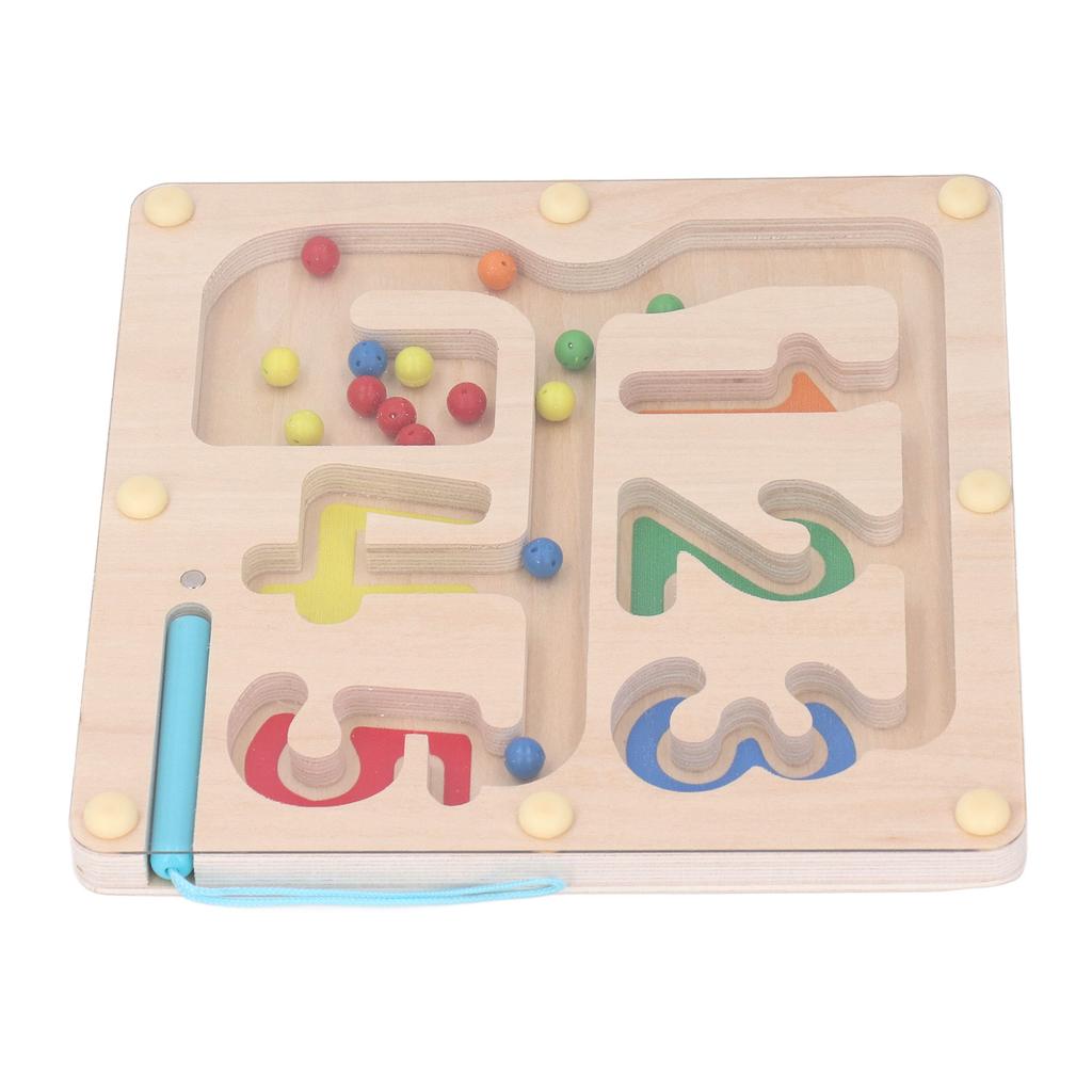 Magnetic Color and Number Maze Wooden Magnet Color Matching Counting Puzzle Board Educational