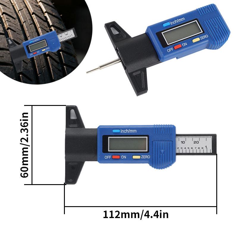 Digital Tire Tread Depth Gauge 025mm Caliper Electronic Measuring Instrument Automotive Tire Wear Inspection Jietian Made Digital Depth Gauge
