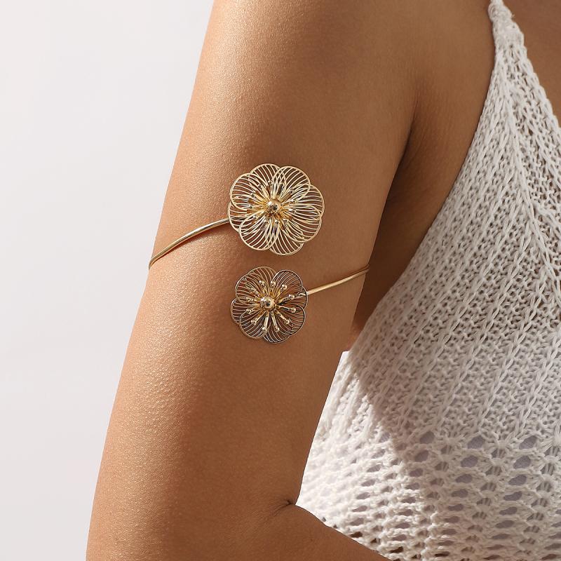 

Бохо Металлические браслеты-манжеты с открытой манжетой в виде морской звезды для женщин, золотистого цвета, панк, с цветком, геометрические, на руку, летние, пляжные, для вечеринок, ювелирные изделия, подарки