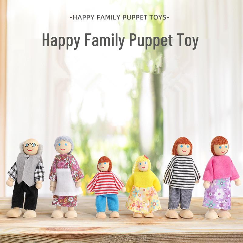 Wooden Doll Furniture Set: Mini Sofa, Cabinet, and Wardrobe for Child's Pretend Play