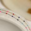 Colorful S925 Sterling Silver Drip Oil Necklace - High-End Fashion Clavicle Chain for Women, European & American Style