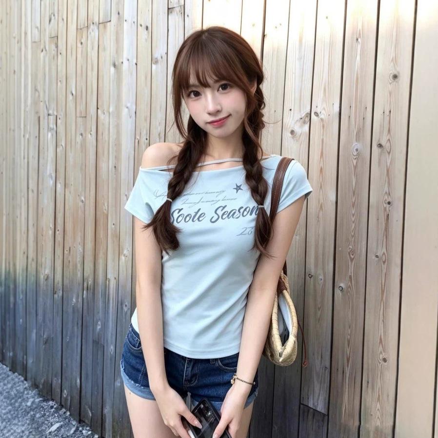 Pure and Desirable Hot Girl Cross-Shoulder Off-Shoulder Letter Print Short-Sleeve T-Shirt for Women, New Summer Slimming Stunning Top
