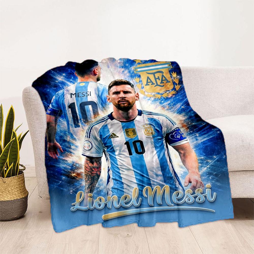 Lionel Messi Soccer Legend Lionel Messi Customize Your Name Blanket Lightweight Personalized Blanket Ultrasoft Suitable For Couch Bed Livingroom Sofa