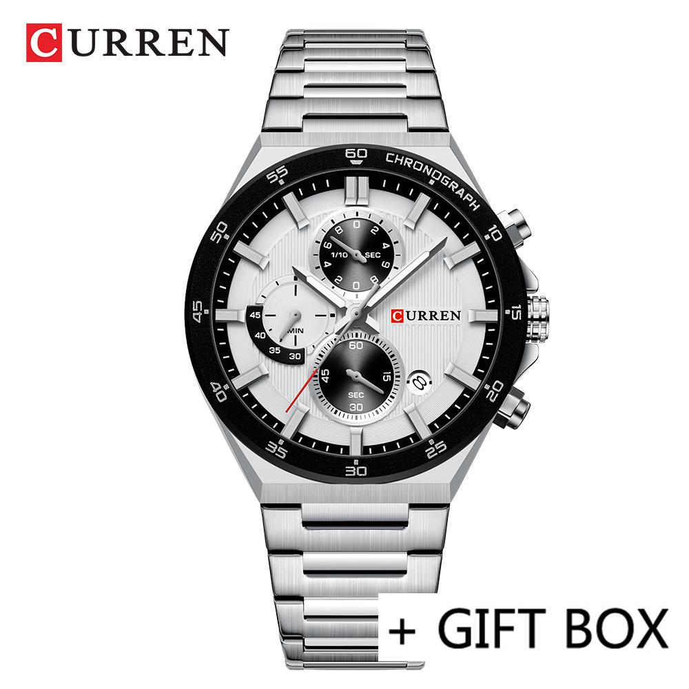 CURREN Herren Armbanduhr Wasserdicht Chronograph Herrenuhr Militär Top Marke Luxus Business Edelstahl Sport Männliche Uhr 8481