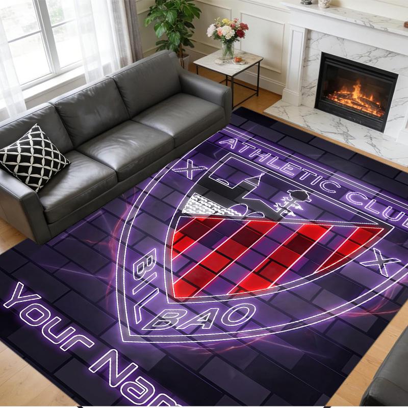 Crystal Velvet Rug Custom Name Text, Soft Non Slip Floor Mat Home DecorAthletic Bilbao FC