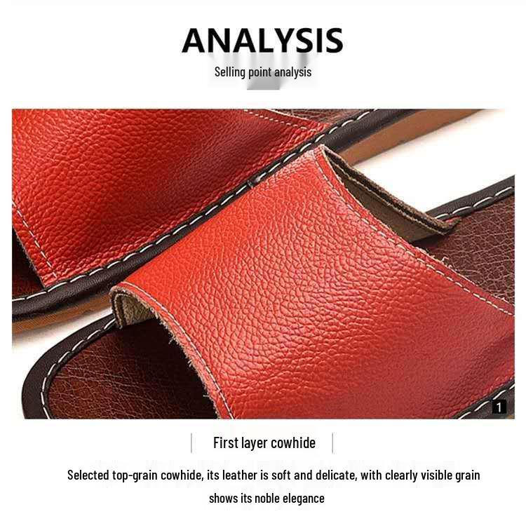 Pánské a dámské letní pantofle z pravé kůže s protiskluzovou podrážkou