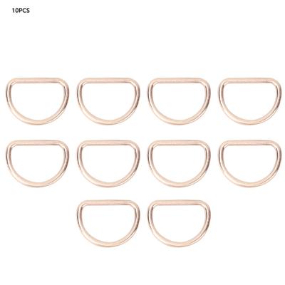 15mm 10PCS D Ringe Anpassung Schleife Legierung d ring für Tasche Kleidung Gürtel Strap Gurtband (Gold)