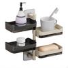 Rotating Soap Dish, Multitier NoDrill Bathroom Organizer Gun Gray 2 Layers