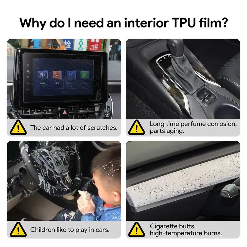 Interior TPU Film for Toyota Corolla Cross 2024 Car Protective Sticker 10.5in Navigation Screen Anti-scratch