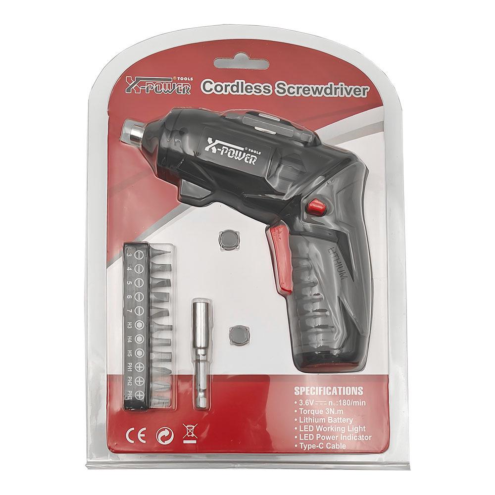 3.6V Rechargeable Mini Cordless Screwdriver with Special Storage Design