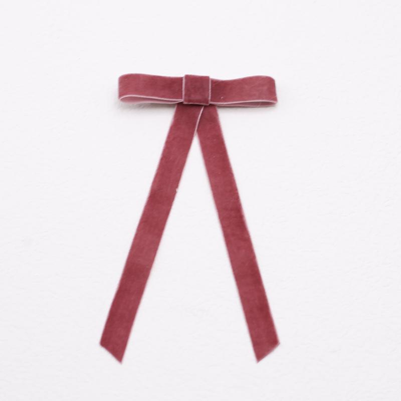 Lystrfac Vintage Schwarzes Samt Schleife Haarspangen für Frauen Langes Band Haarnadel Einfache Top-Klammer Damen Haarklammern Haaraccessoires