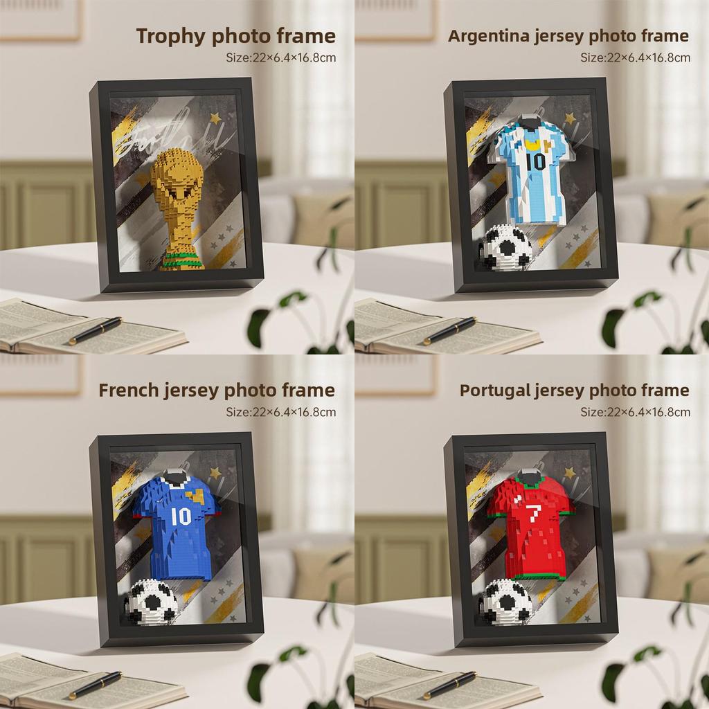 Global Football Cup Building Blocks Sports Action Figures For Kids Playroom Decor