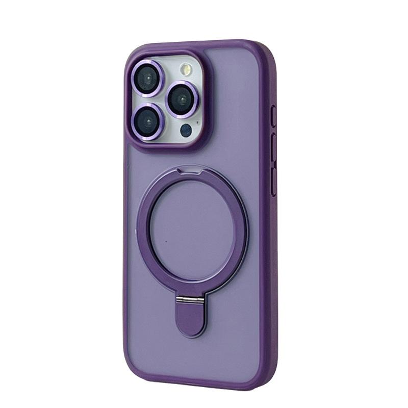 Applicable To iPhone17 Matte Magnetic Suction Bracket Mobile Phone Case Apple 15Pro with Lens Film Protective Case 18