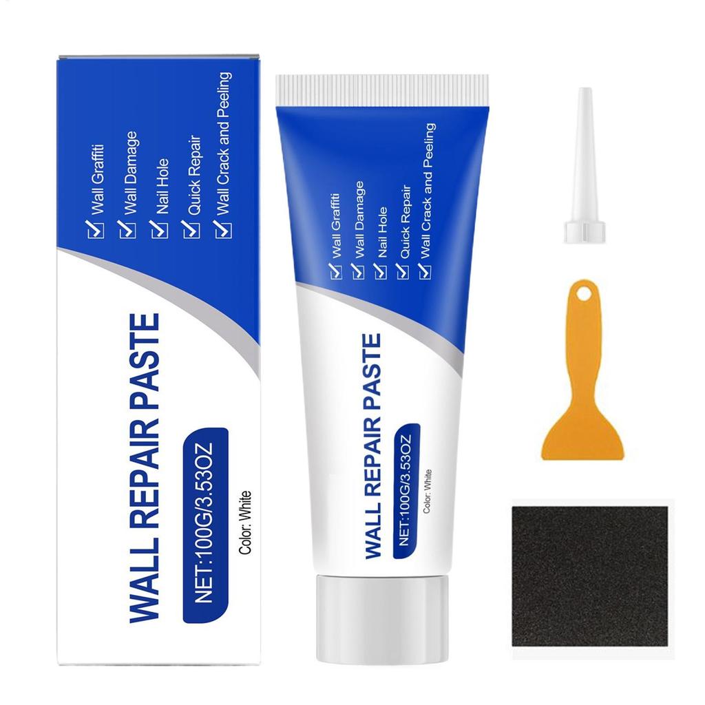 Drywall Repair Kit with Scraper Wall Hole & Crack Filling Paste Quick-Drying Mending Agent Mold Resistant Home Restoration Tool