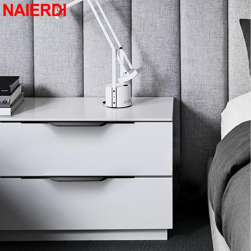 NAIERDI 800mm Aluminum Alloy Long Furniture Handles Black Hidden Cabinet Handle Cupboard Pulls Drawer Knobs Door Hardware