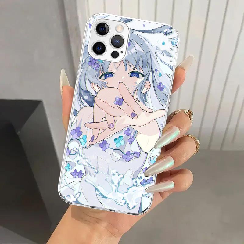Cute Anime Girl INS Phone Case for Iphone 17 Air 16 15 Plus 14 13 Mini 12 11 Pro Max 16E 7 8 SE 2020 Soft Funda Print Shell 17 A