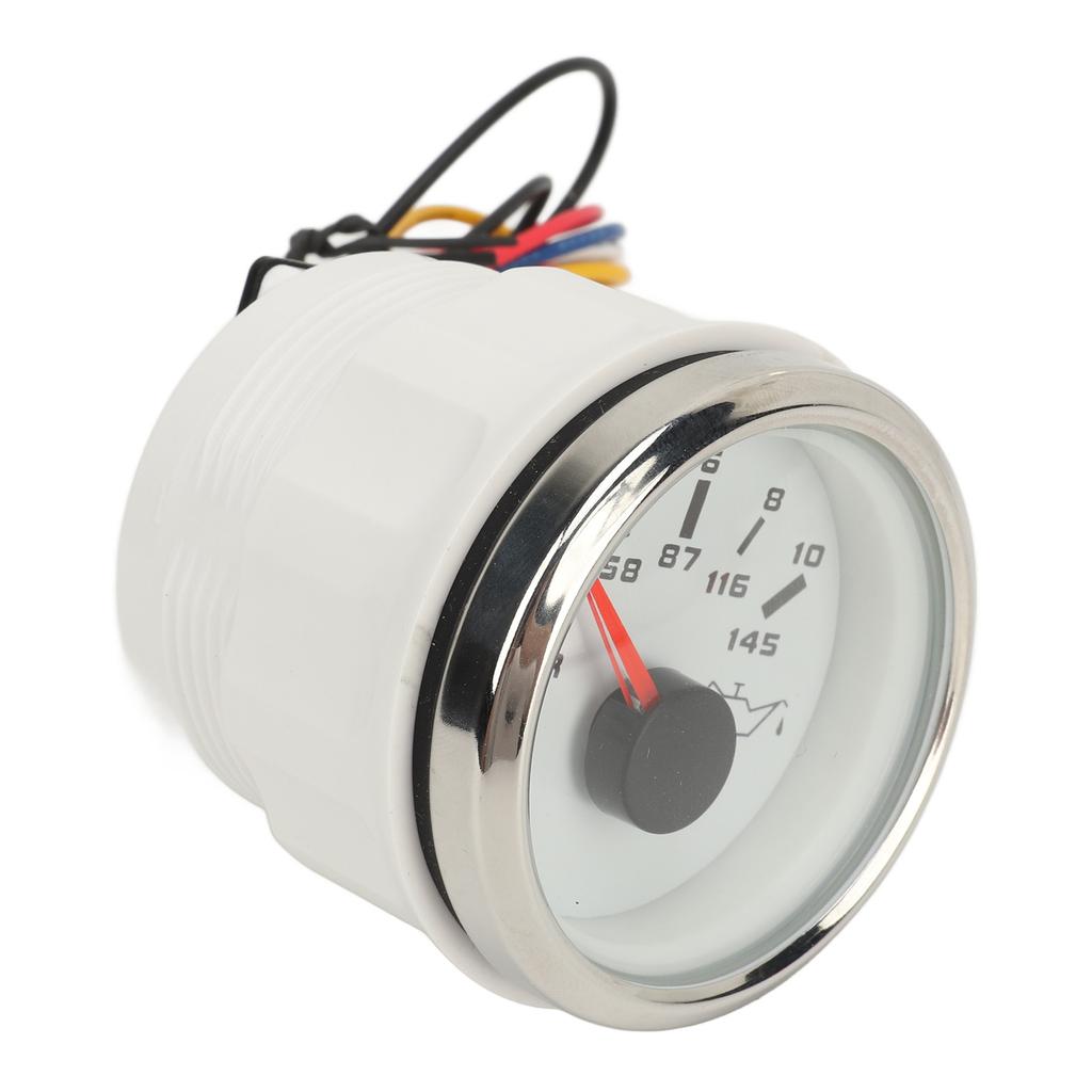 52MM Oil Pressure Gauge White Dial Silver Bezel DC 9‑32V 0‑10Bar CAN Bus Oil Pressure Meter for RV Yachts Boats